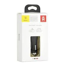 Baseus Dual USB Car Charger 5V/2.4A Fast Charging Adapter with Gold Contact & LED