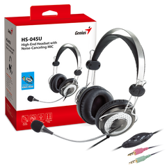 Genius HS-04SU Gaming Headset with Microphone – Noise Cancel, Adjustable Headband, In-line Volume/Mute, 3.5mm