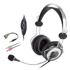 Genius HS-04SU Gaming Headset with Microphone – Noise Cancel, Adjustable Headband, In-line Volume/Mute, 3.5mm