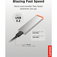 Lenovo PS8S Portable SSD 1TB/2TB USB 3.2 Gen 2 Up to 1050MB/s External SSD