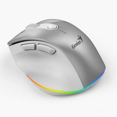 Genius Ergo 9000S Pro Wireless Bluetooth 5.0 2.4GHz Rechargeable Silent Mouse Mini 6-Button RGB for PC Laptop Mac
