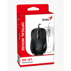 Genius DX-101 USB Wired Optical Mouse 1200 DPI USB Ergonomic 3-Button Black for PC/Laptop