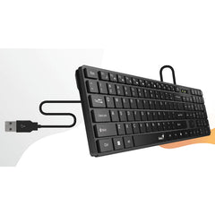 Genius SlimStar 126 Wired Slim Multimedia Keyboard with 12 FN Multimedia Keys, 4 Hotkeys – Black