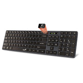 Genius SlimStar 126 Wired Slim Multimedia Keyboard with 12 FN Multimedia Keys, 4 Hotkeys – Black