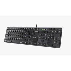 Genius SlimStar 126 Wired Slim Multimedia Keyboard with 12 FN Multimedia Keys, 4 Hotkeys – Black