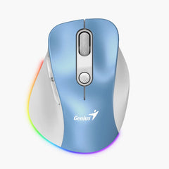Genius Ergo 9000S Pro Wireless Bluetooth 5.0 2.4GHz Rechargeable Silent Mouse Mini 6-Button RGB for PC Laptop Mac
