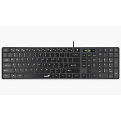 Genius SlimStar 126 Wired Slim Multimedia Keyboard with 12 FN Multimedia Keys, 4 Hotkeys – Black