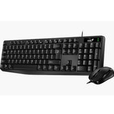 Genius USB Wired Keyboard & Mouse Combo with AI Copilot Key, USB, Full-Size, 1200 DPI, Black