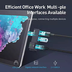 Baseus Multifunctional Hub for Surface Pro (USB A to RJ45 * 1 + USB3.0 * 2) - Black