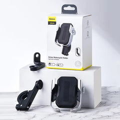 Baseus Armor Motorcycle Holder adjustable phone bike mount holder for handlebar and mirror - Black