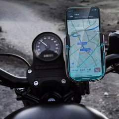 Baseus Armor Motorcycle Phone Holder adjustable phone bike mount holder - Silver