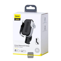 Baseus Armor Motorcycle Phone Holder adjustable phone bike mount holder - Silver