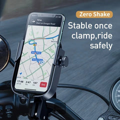 Baseus Armor Motorcycle Holder adjustable phone bike mount holder for handlebar and mirror - Black
