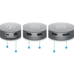 Dell 6-in-1 USB-C Multiport Adapter 6-in-1 Hub HDMI DP Ethernet 90W PD Fast Data USB 3.2 Compact