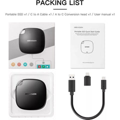 HIKVISION T100I 480GB/240GB Portable SSD USB 3.1 – Piano Black USB-C External Storage