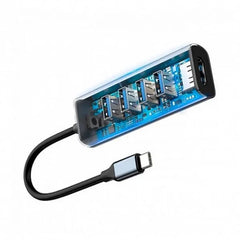 Baseus Enjoy Series USB-C to 4x USB 3.0 + HDMI Hub Adapter 4K/30Hz, High-Speed Data & Video