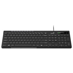 Genius Slim Multimedia Keyboard SlimStar 230 II USB Chocolate Keys, Comfortable Quiet Typing (Black)