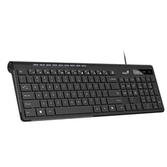 Genius Slim Multimedia Keyboard SlimStar 230 II USB Chocolate Keys, Comfortable Quiet Typing (Black)