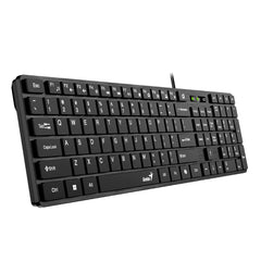 Genius SlimStar C126 Wired Keyboard Mouse Combo Slim Chocolate Keys, AI Copilot Key, 12 Multimedia FN Keys