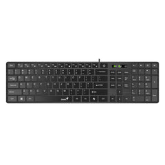 Genius SlimStar C126 Wired Keyboard Mouse Combo Slim Chocolate Keys, AI Copilot Key, 12 Multimedia FN Keys