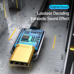 Baseus L54 USB-C to 3.5mm Audio Adapter with DAC Chip 24bit/48kHz Headphones Audio Jack Connector