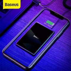 Baseus Ultra-Thin 15W Wireless Charger with 1m USB Cable (Black)Fast Qi Charging, Portable & Durable