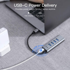 Baseus 4-in-1 USB Hubs | USB C / Type C to USB 3.0 PD 60W Fast Charging Port USB Dongle for Laptop