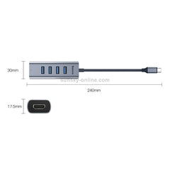 Baseus Enjoy Series USB-C to 4x USB 3.0 + HDMI Hub Adapter 4K/30Hz, High-Speed Data & Video