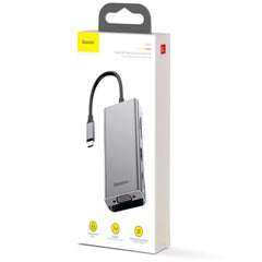 Baseus Square Desk Type-C Multi-Functional HUB (USB 3.0 x3, 4K HDMI, VGA, PD 87W, TF/SD Card Reader)