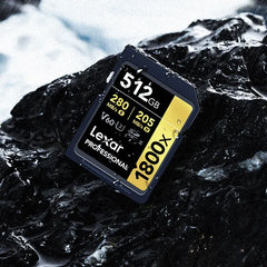 Lexar 512GB Professional 1800x SDXC UHS-II Memory Card GOLD Series V60 U3 4K Video High Speed Camera Card