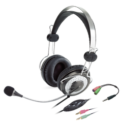 Genius HS-04SU Gaming Headset with Microphone – Noise Cancel, Adjustable Headband, In-line Volume/Mute, 3.5mm
