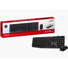 Genius USB Wired Keyboard & Mouse Combo with AI Copilot Key, USB, Full-Size, 1200 DPI, Black