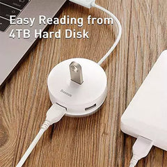 Baseus Round Box 4-in-1 USB-C HUB Adapter – USB3.0 + USB2.0 Ports, 5Gbps, 4TB Support