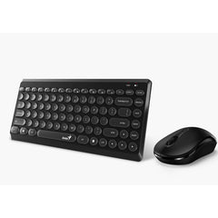 Genius Q8000 Wireless Keyboard Mouse Combo – Slim Round Keys, 2.4GHz, DPI Switch Optical Mouse