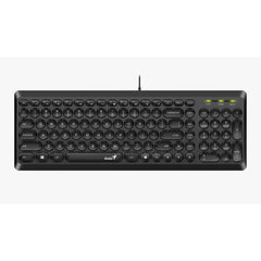 Genius SlimStar Q200 Slim Multimedia Keyboard AI Copilot Key, 12 FN Keys, Compact Ergonomic (Black)