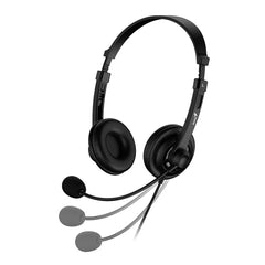 Genius HS-230U Wired USB Headset with Microphone – Headband Design, Volume Control, USB-A or USB-C, PC Laptop