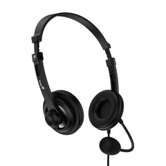 Genius HS-230U Wired USB Headset with Microphone – Headband Design, Volume Control, USB-A or USB-C, PC Laptop