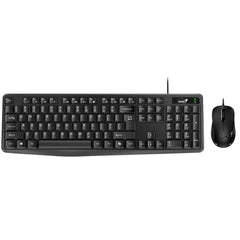 Genius USB Wired Keyboard & Mouse Combo with AI Copilot Key, USB, Full-Size, 1200 DPI, Black