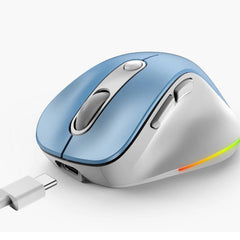 Genius Ergo 9000S Pro Wireless Bluetooth 5.0 2.4GHz Rechargeable Silent Mouse Mini 6-Button RGB for PC Laptop Mac