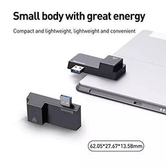 Baseus Multifunctional Hub for Surface Pro (USB A to RJ45 * 1 + USB3.0 * 2) - Black