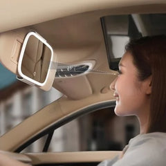 Baseus touch up mirror with LED light for car | Delicate Queen Car Touch-up Mirror White