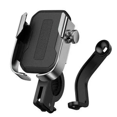 Baseus Armor Motorcycle Phone Holder adjustable phone bike mount holder  - Silver