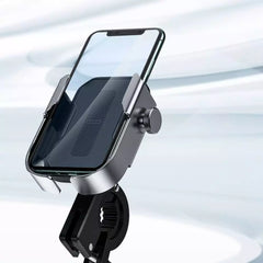 Baseus Armor Motorcycle Phone Holder adjustable phone bike mount holder  - Silver