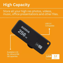 KIOXIA Trans Memory U365 – 256GB USB 3.2 Gen1 USB Flash Drive 150MB/s