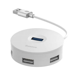 Baseus Round Box 4-in-1 USB-C HUB Adapter – USB3.0 + USB2.0 Ports, 5Gbps, 4TB Support
