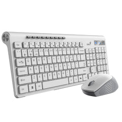Genius SlimStar 8230 Wireless Keyboard & Mouse Combo – Bluetooth 5.3/2.4GHz, Multi-Device, Quiet Chocolate Keys