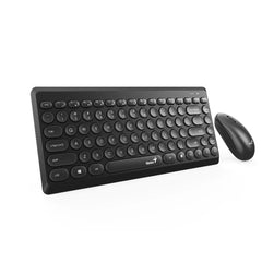 Genius Q8000 Wireless Keyboard Mouse Combo – Slim Round Keys, 2.4GHz, DPI Switch Optical Mouse