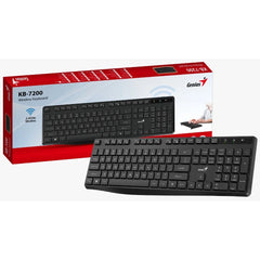 Genius KB-7200 Wireless Keyboard 2.4GHz – Slim Chocolate Keys, AI Copilot Key, 11 Multimedia Hotkeys