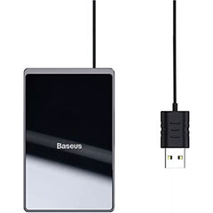 Baseus Ultra-Thin 15W Wireless Charger with 1m USB Cable (Black)Fast Qi Charging, Portable & Durable