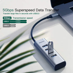 Baseus 4-in-1 USB Hubs | USB C / Type C to USB 3.0 PD 60W Fast Charging Port USB Dongle for Laptop